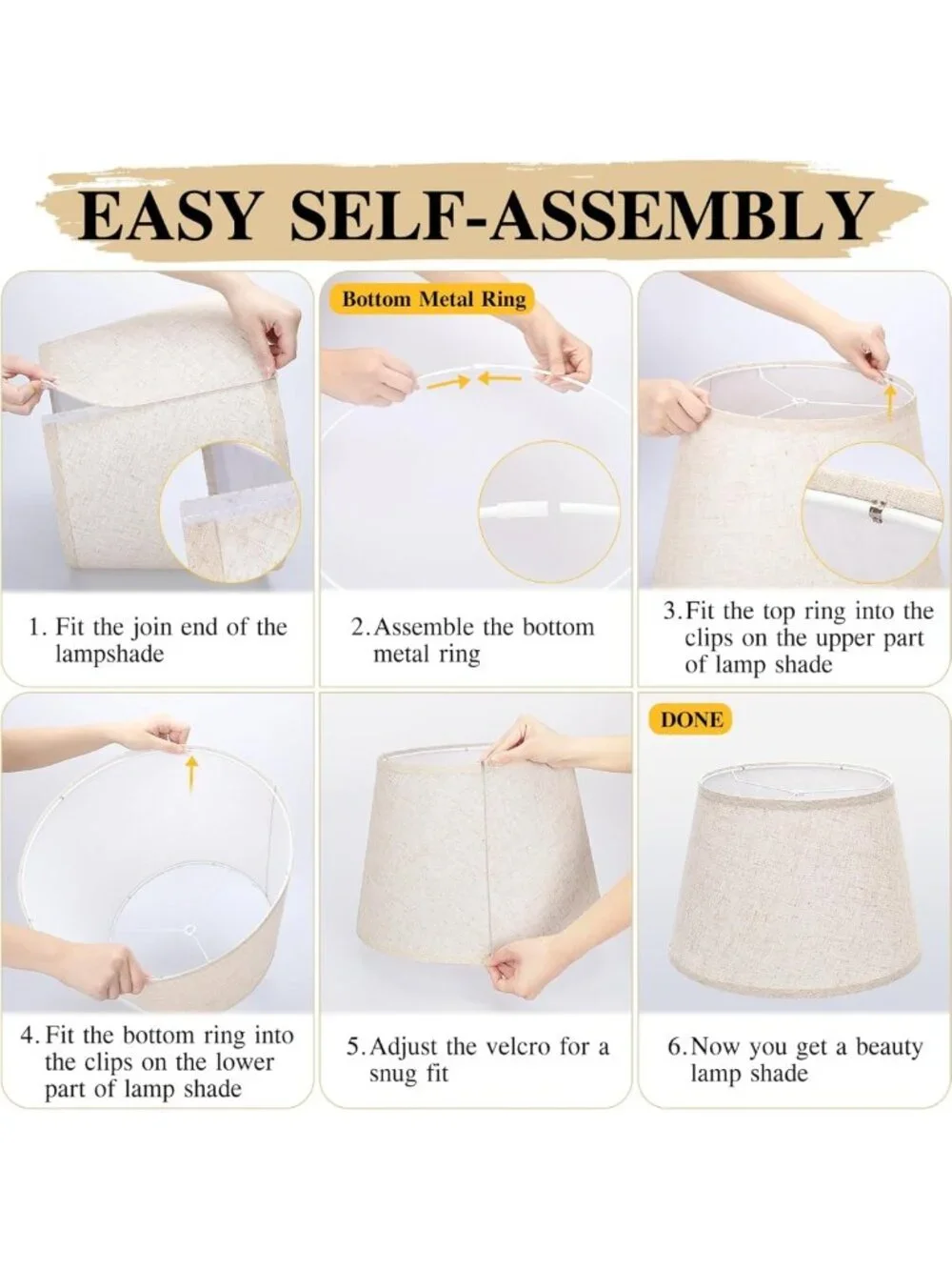 Beige Large Drum Lamp Shades Set of 2 - 12
